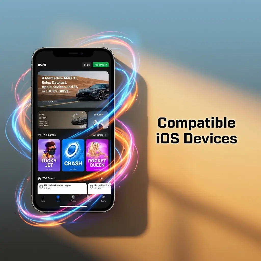 List of compatible iOS devices for 1win app including iPhone X to 15 series and iPad generations