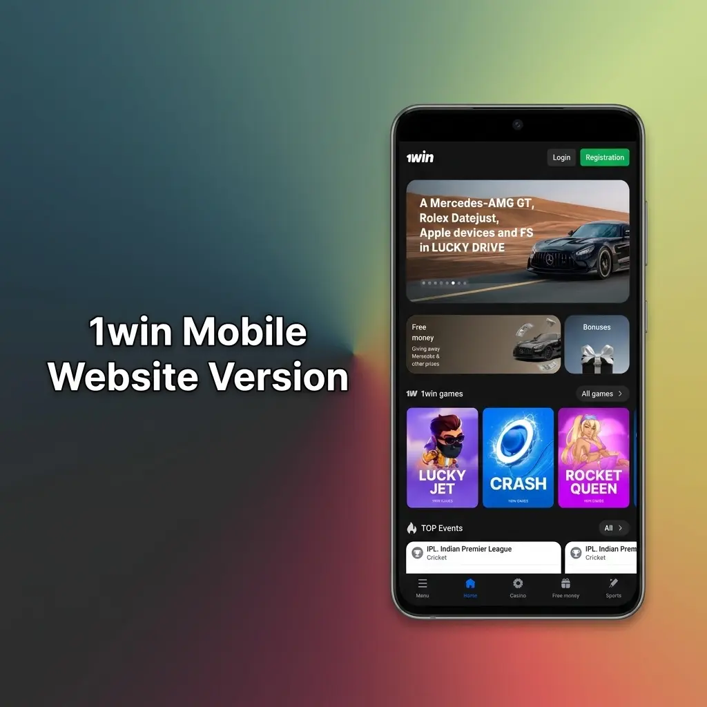 1win mobile website displayed on smartphone and tablet browsers with sports betting, casino games, and live dealer options