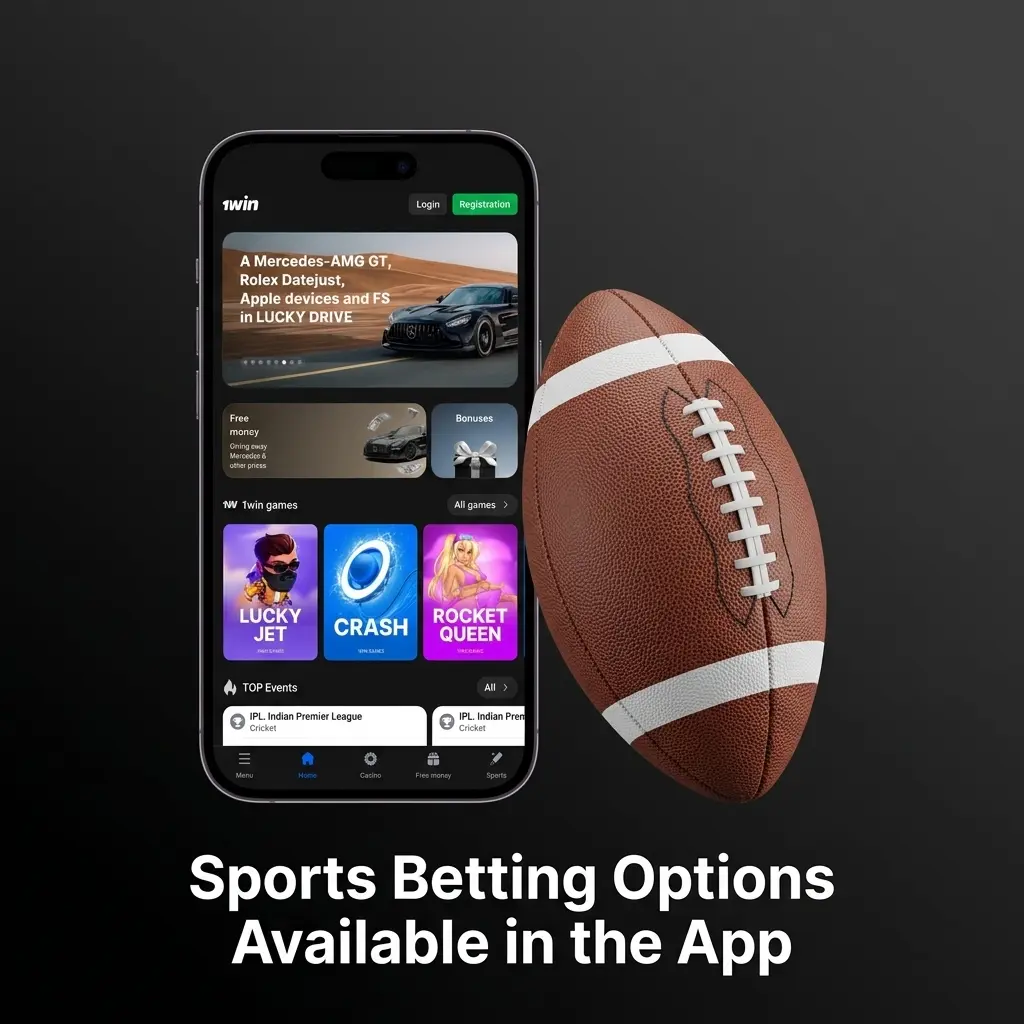 1win app sports betting options including cricket, kabaddi, football, tennis, esports and 30+ sports for Indian players