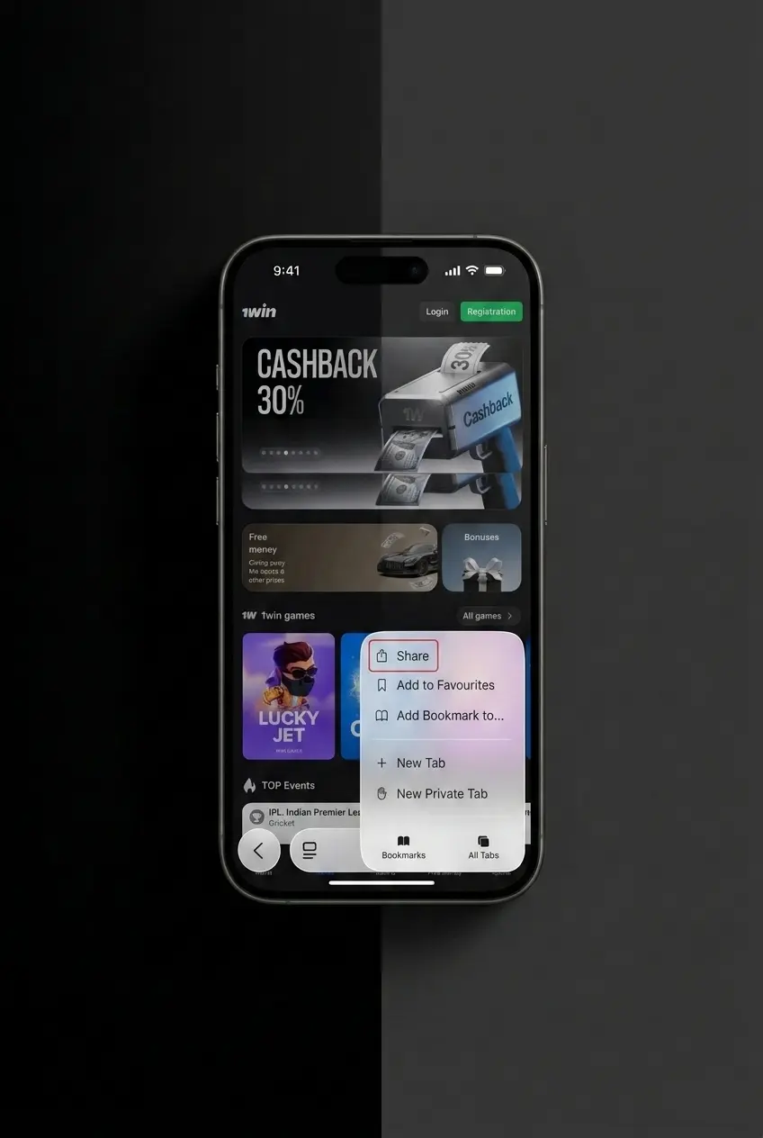 1win iOS app download guide showing installation steps for iPhone and iPad with minimum device requirements