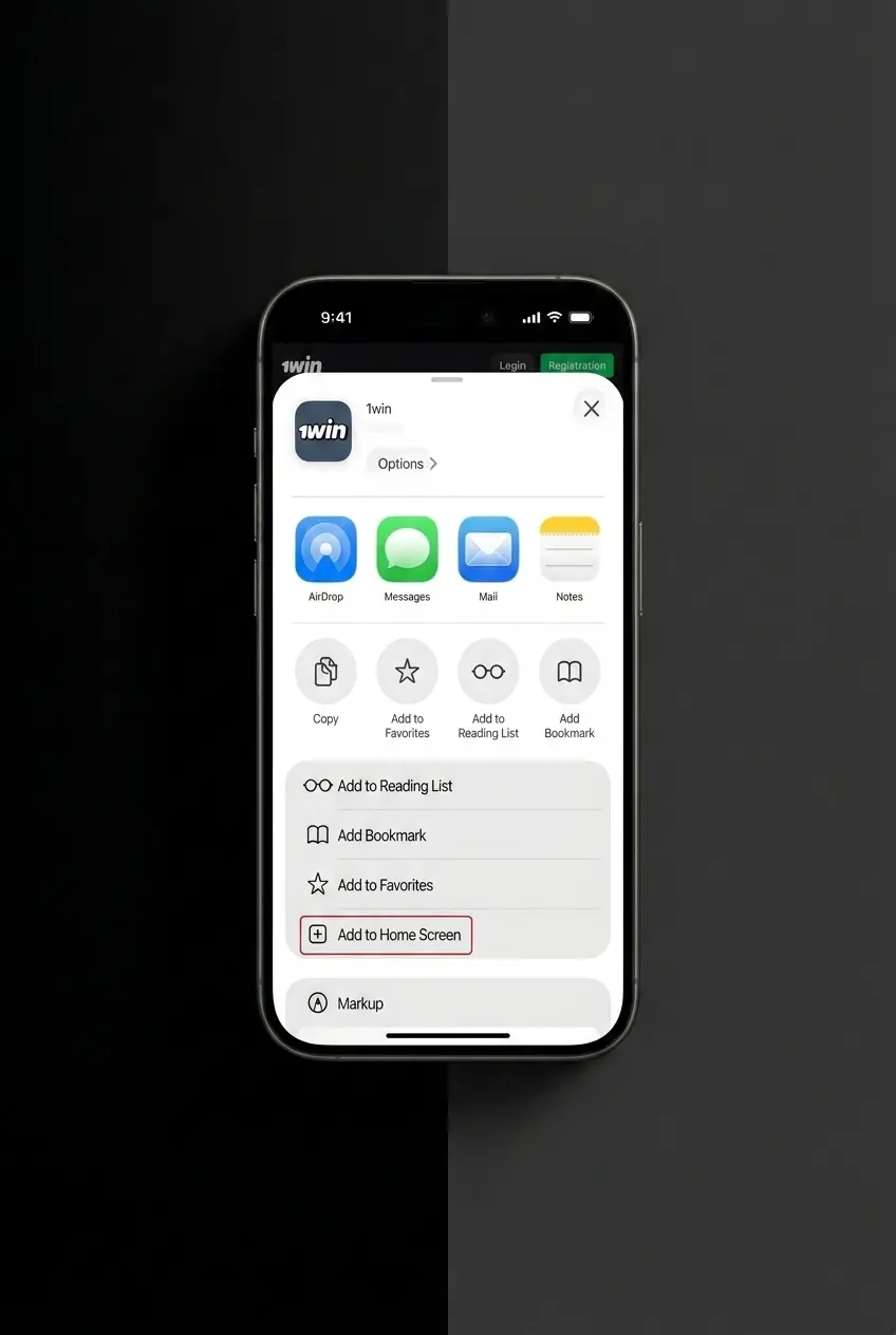 1win iOS app download guide showing installation steps for iPhone and iPad with device requirements