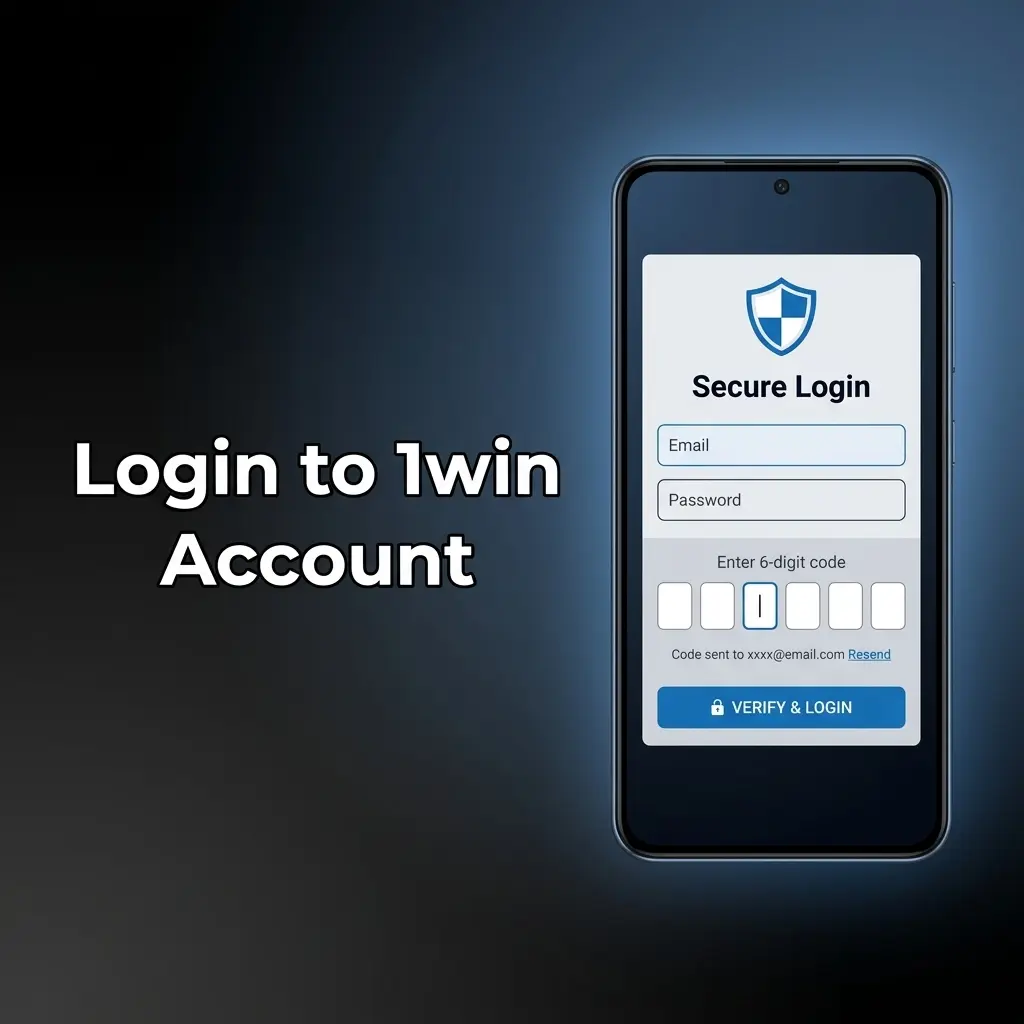 1win account login screen showing email, phone, and password fields for quick access on web and mobile app
